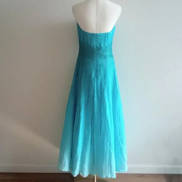 Y2K Floral Beaded Ombre Mermaid Prom Dress
